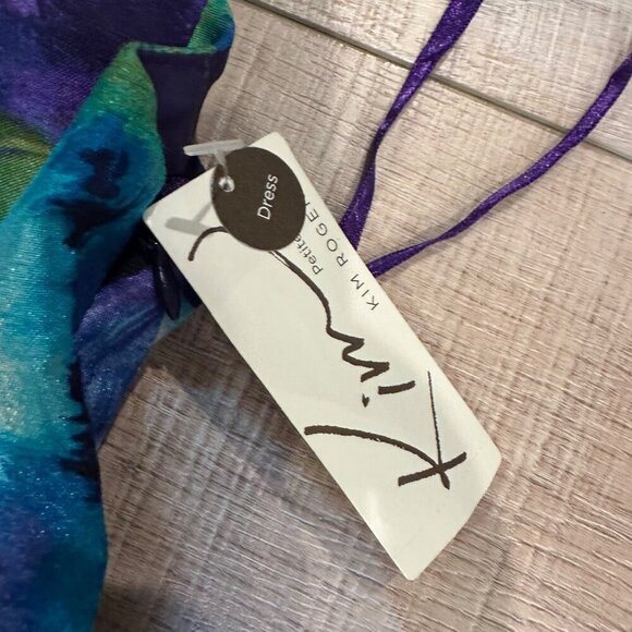 KIM ROGERS Floral Sleeveless A-Line Dress With Cowl Neck & Pleats Multicolor 6P - Picture 7 of 10